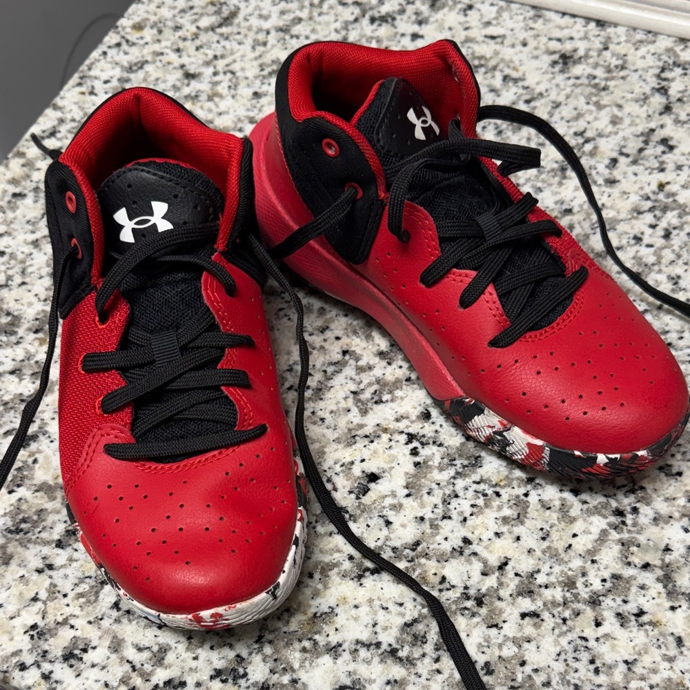 Under Armour Kids Red and Black Sneakers